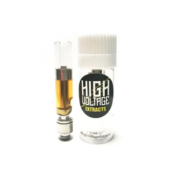 White Rhino (Indica) 1ML Vape Cartridge by High Voltage Extracts picture